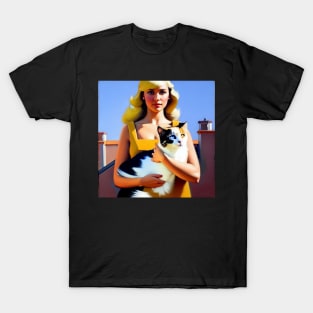 A Blonde Woman and Her Cat T-Shirt